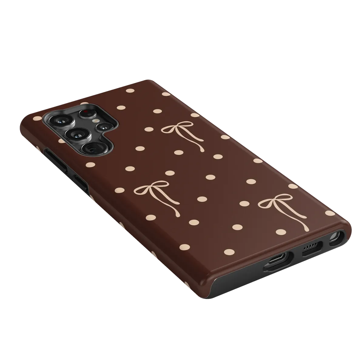 Teddy Bows | Brown Polka Dot Case