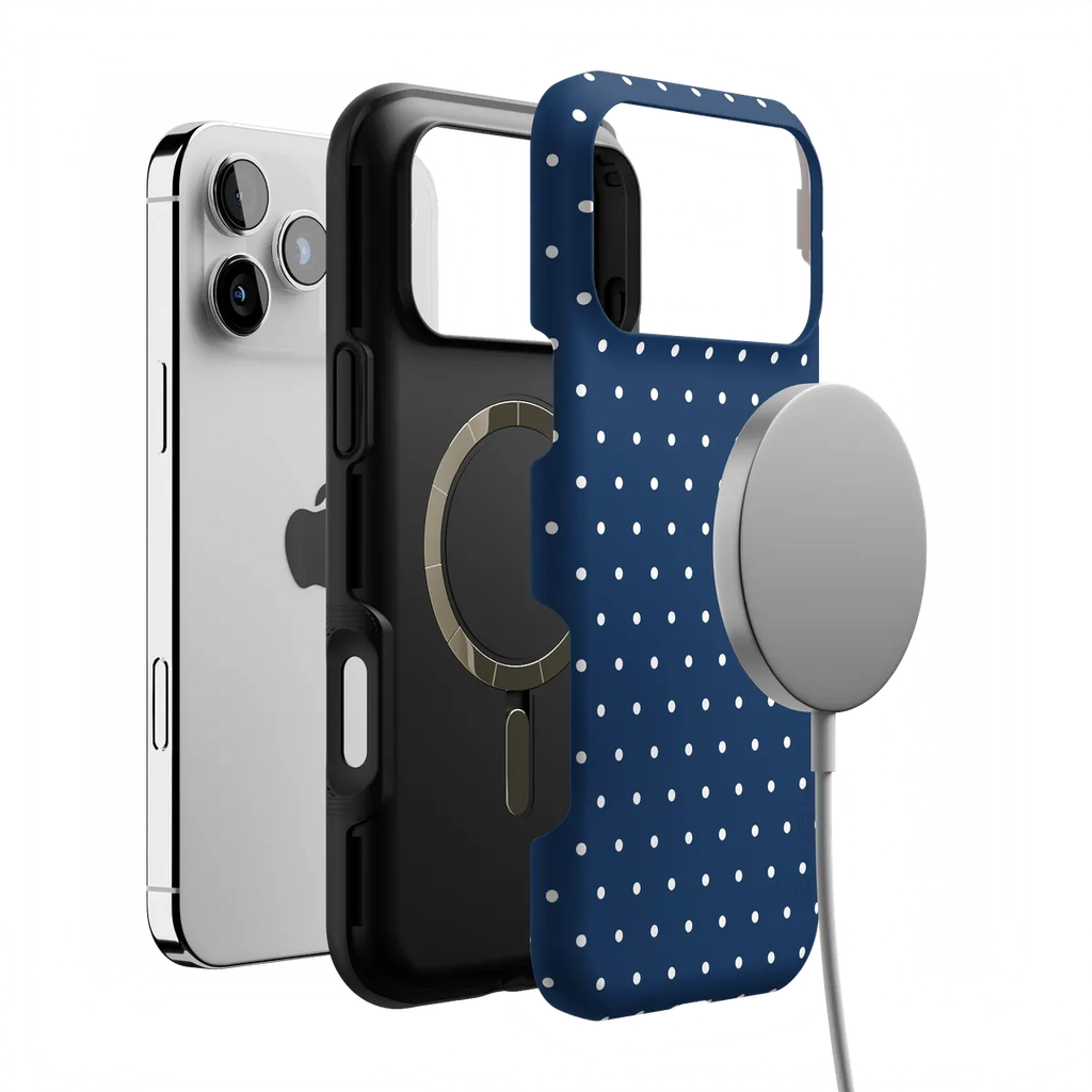 On the Dot | Navy Polka Dot Case