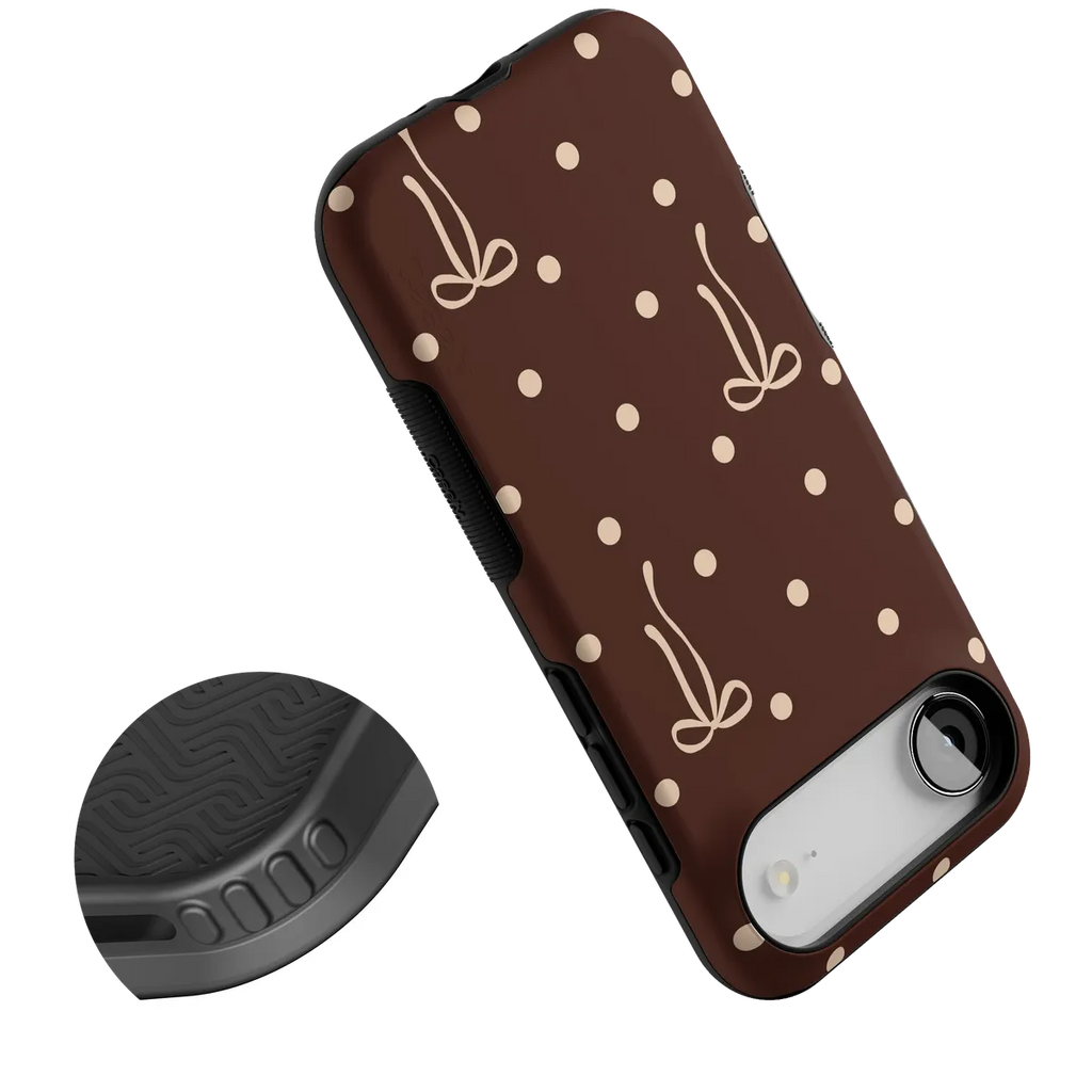 Teddy Bows | Brown Polka Dot Case