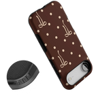 Teddy Bows | Brown Polka Dot Case