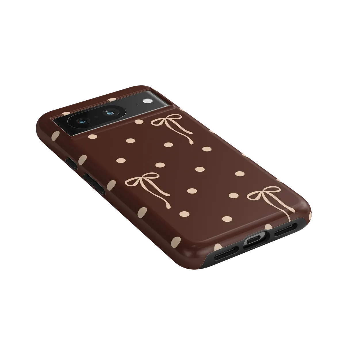 Teddy Bows | Brown Polka Dot Case