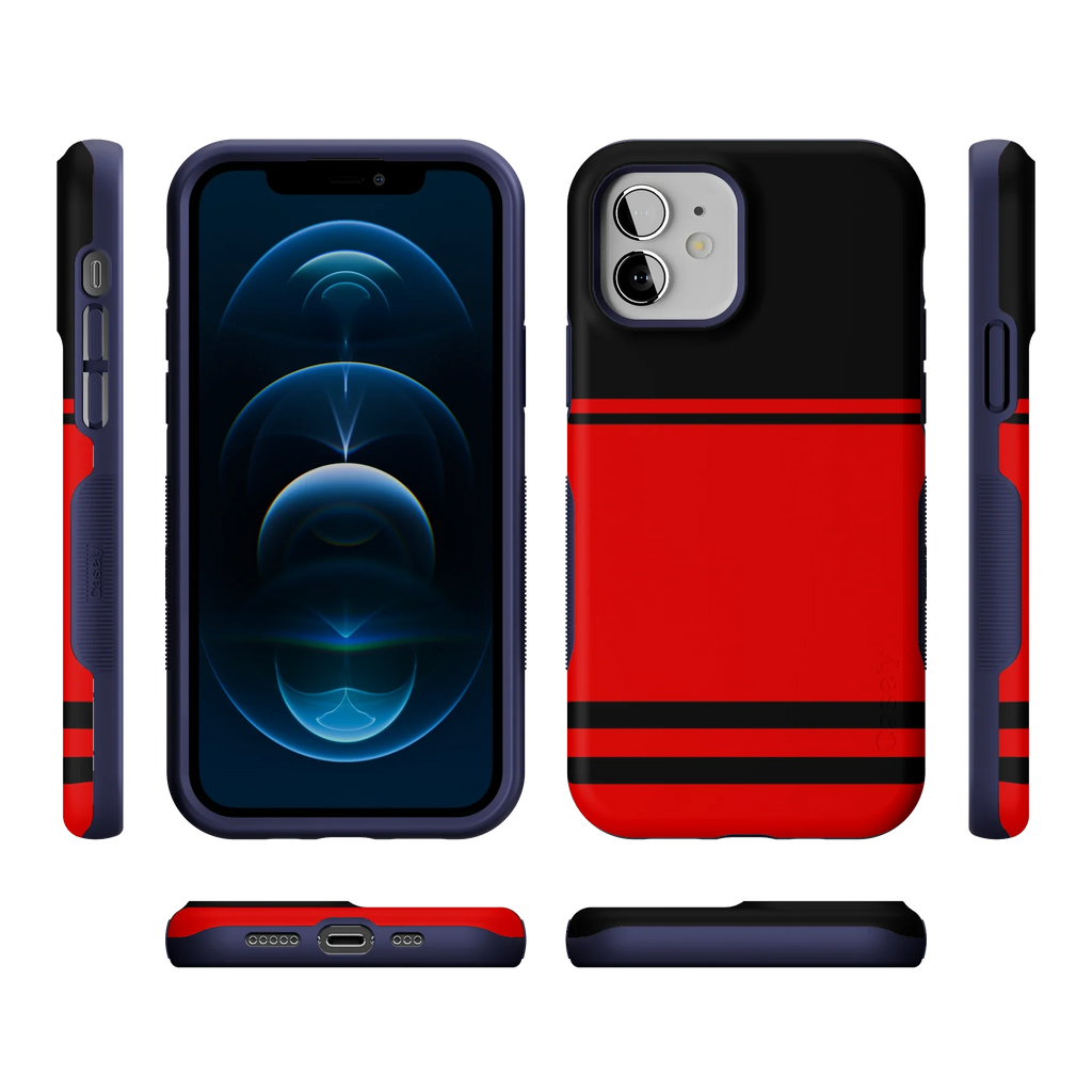Storm Warning | Black & Red Stripes Case