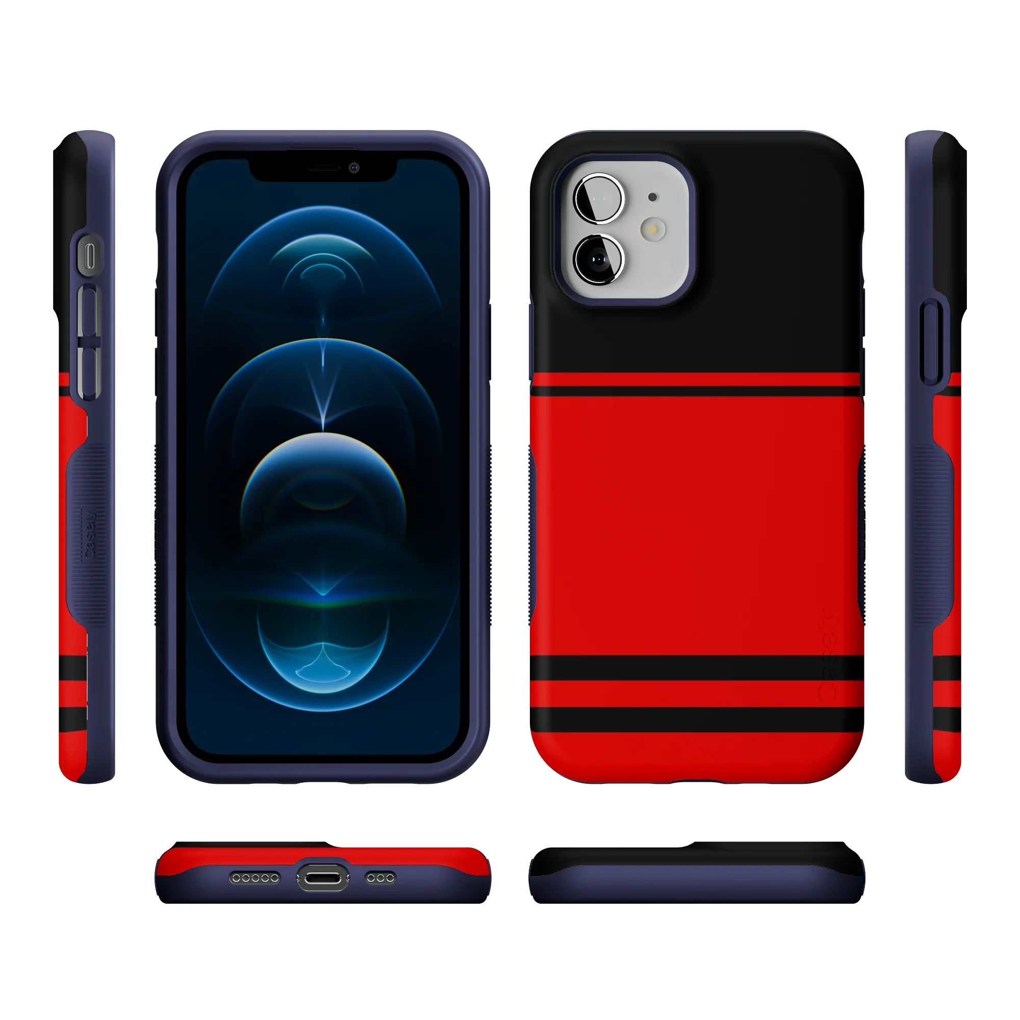 Storm Warning | Black & Red Stripes Case