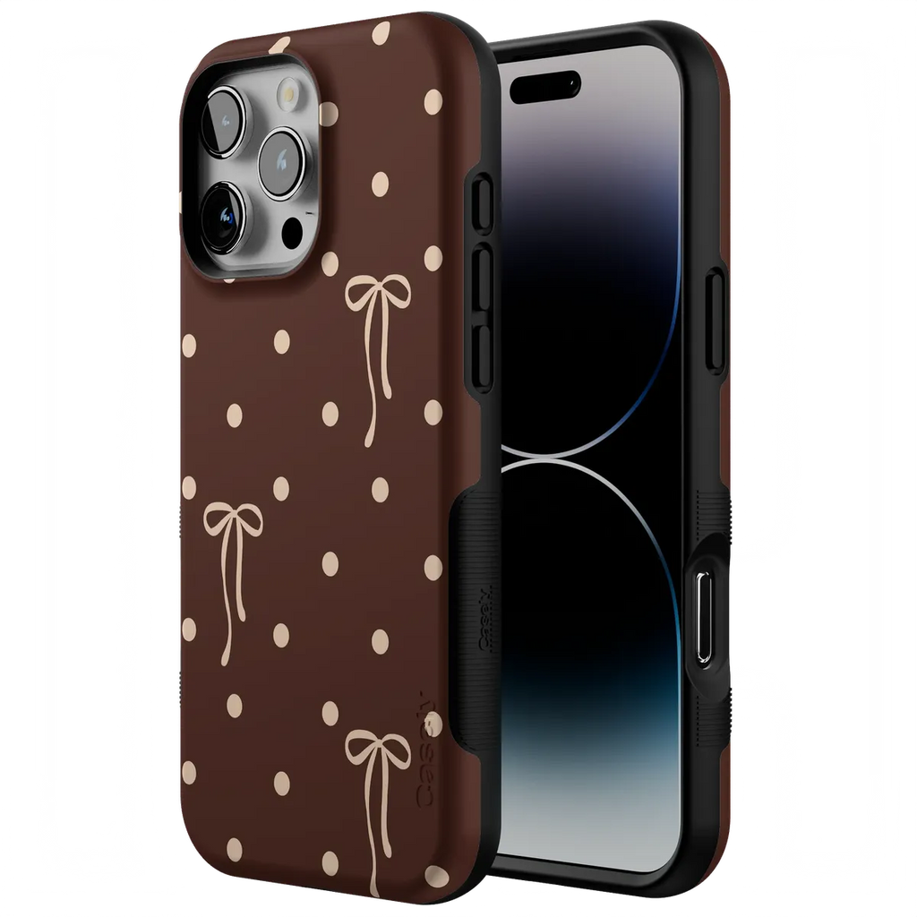 Teddy Bows | Brown Polka Dot Case