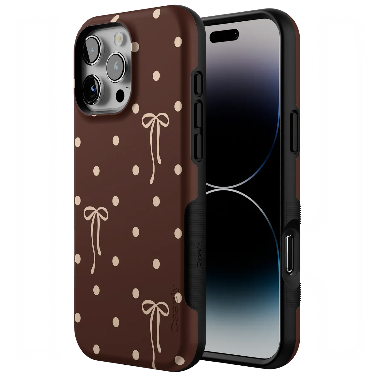 Teddy Bows | Brown Polka Dot Case