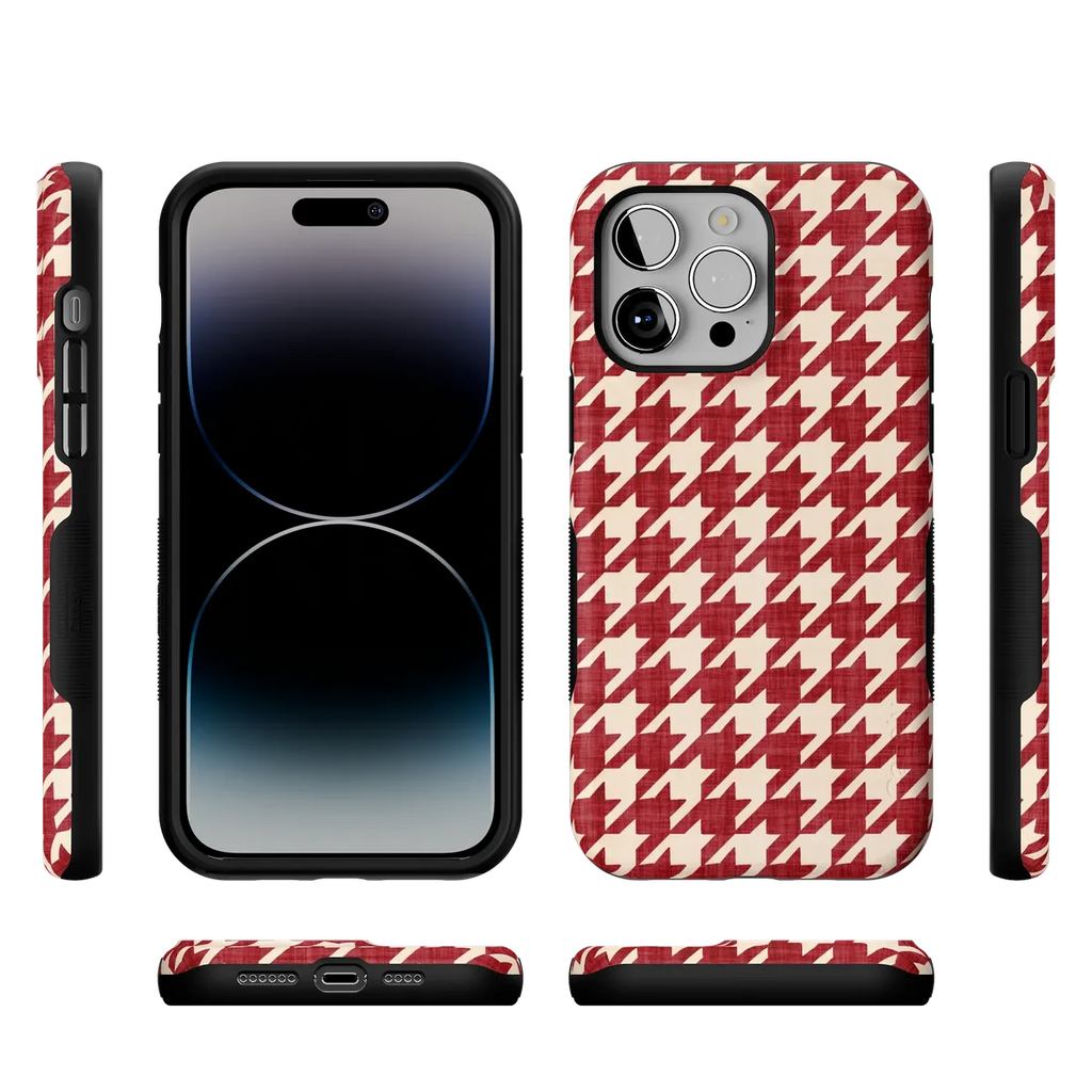 Scarlet Stitch | Red Houndstooth Case