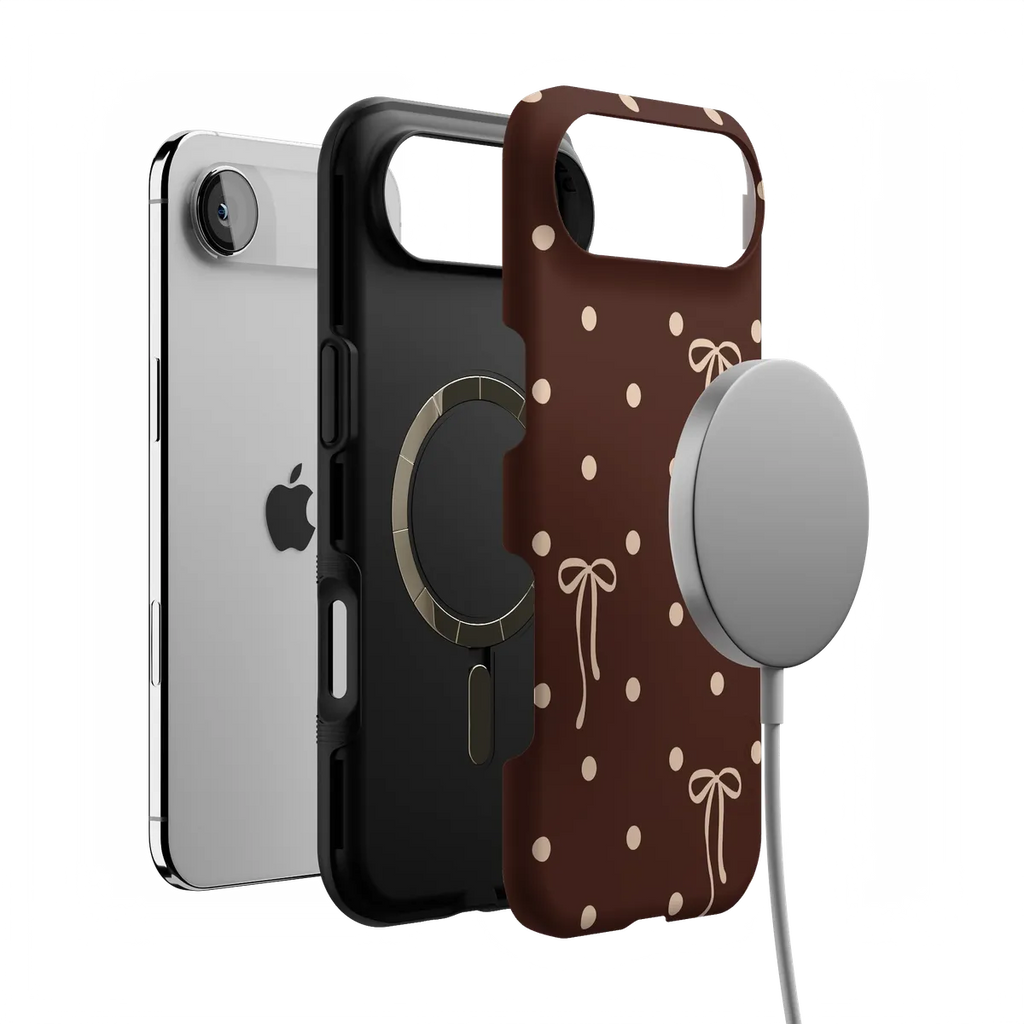 Teddy Bows | Brown Polka Dot Case
