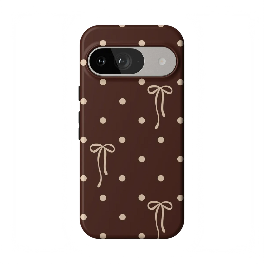 Teddy Bows | Brown Polka Dot Case