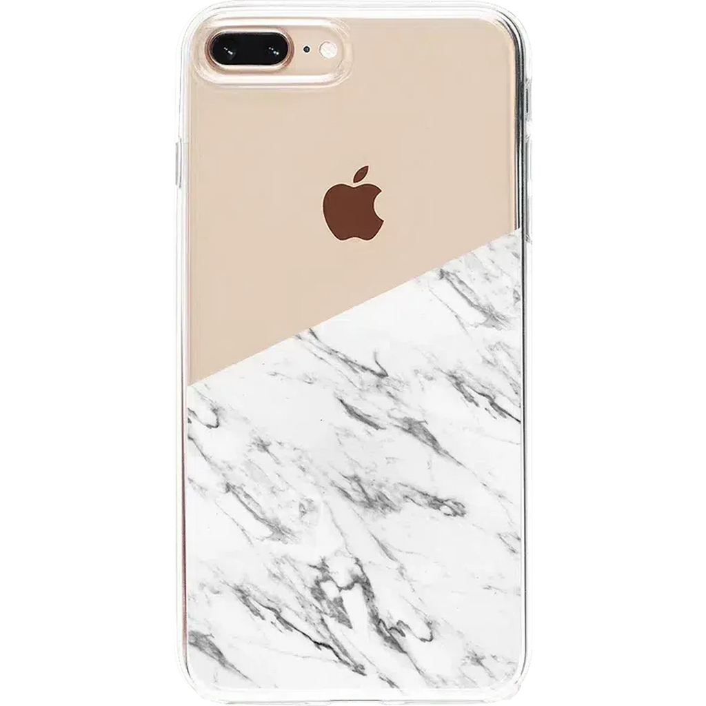 Let's Split | Half White Clear Marble Case