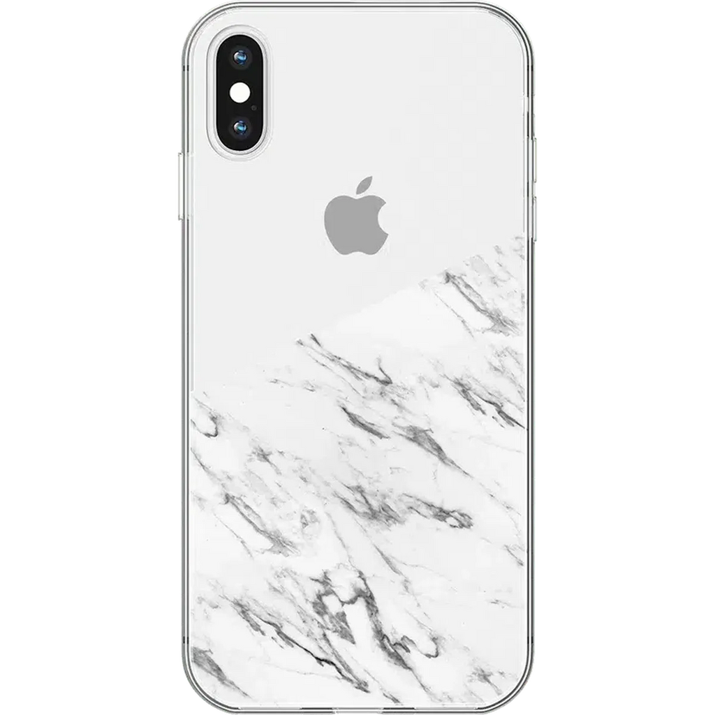 Let's Split | Half White Clear Marble Case