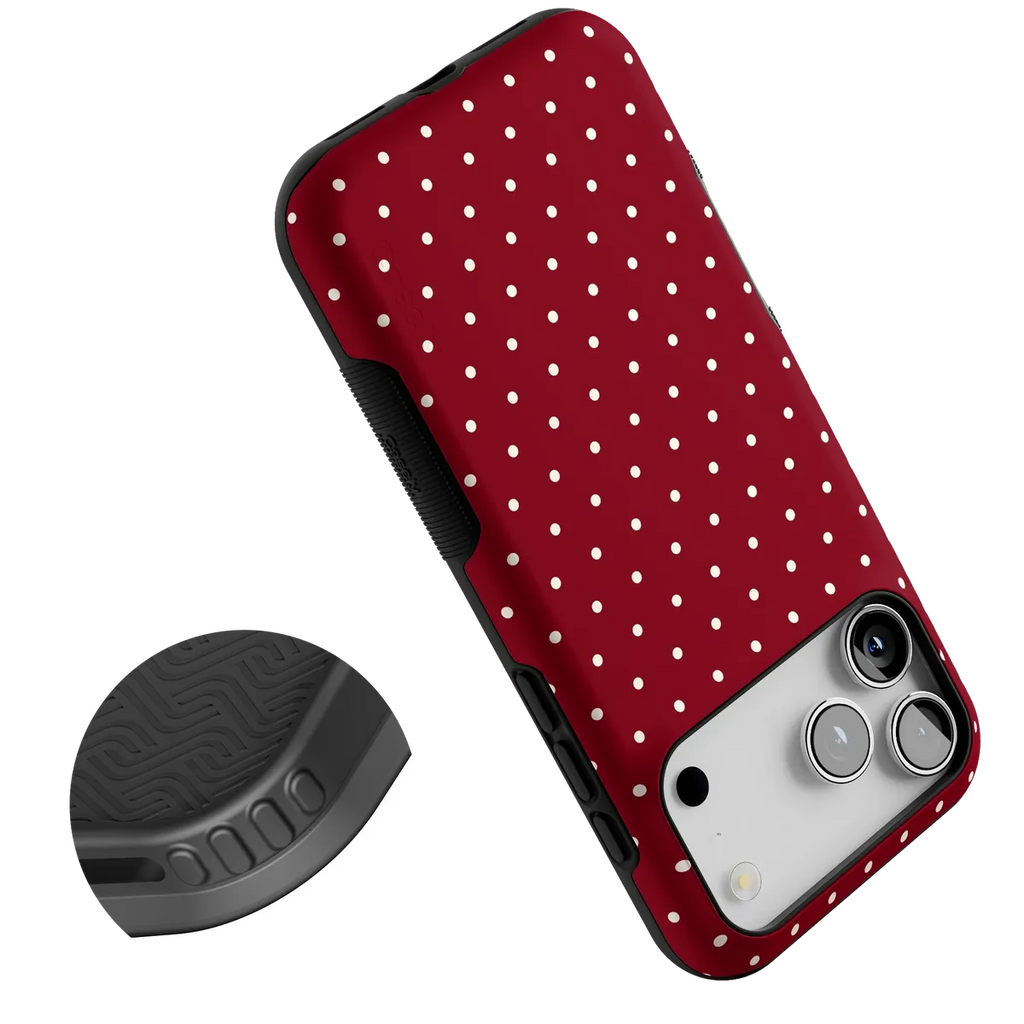 On the Dot | Maroon Polka Dot Case