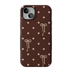 Teddy Bows | Brown Polka Dot Case