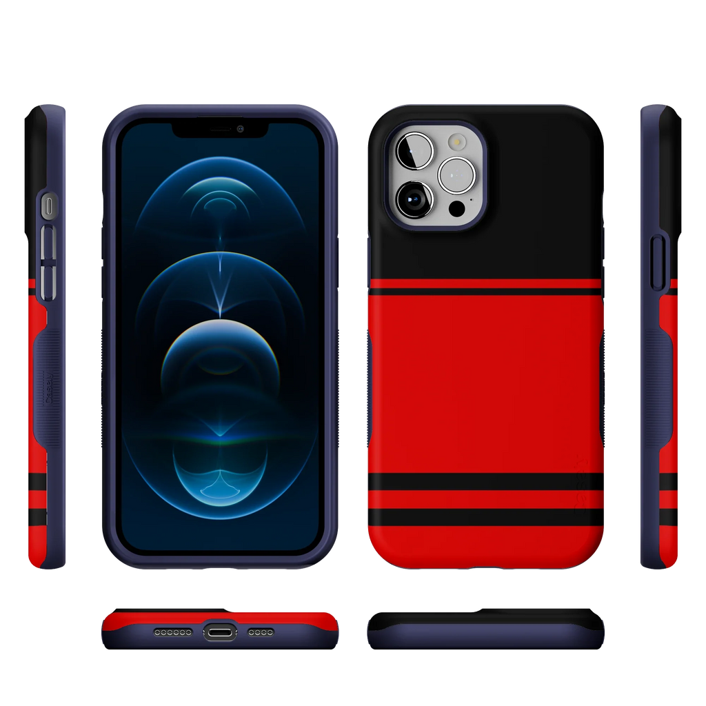 Storm Warning | Black & Red Stripes Case