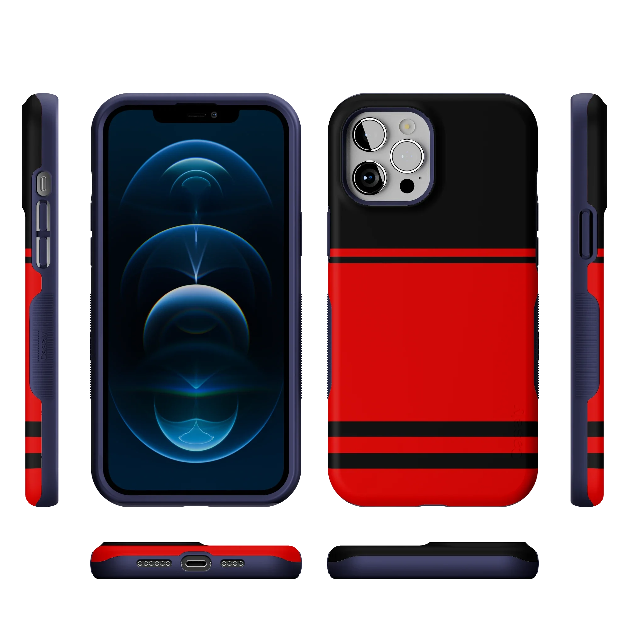 Storm Warning | Black & Red Stripes Case