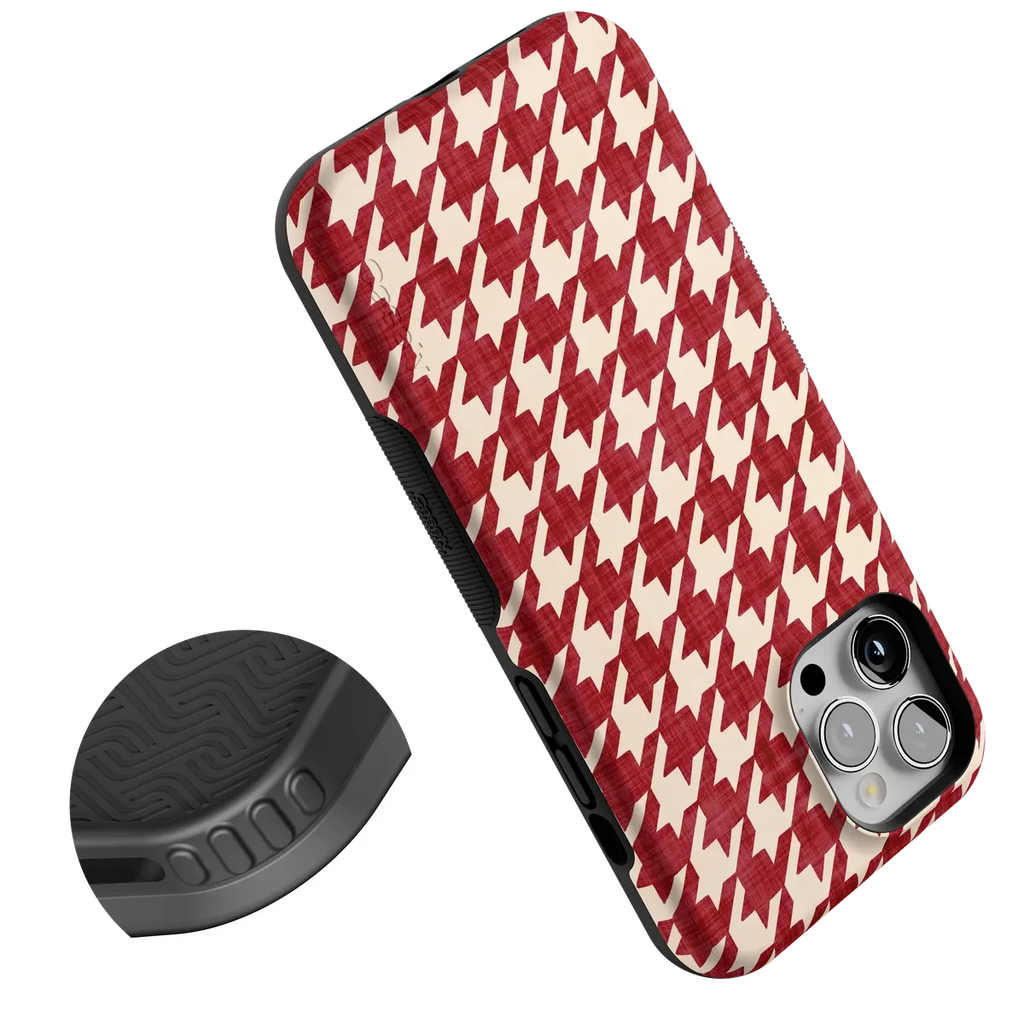 Scarlet Stitch | Red Houndstooth Case