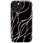Midnight Ride | Black and Gold Metallic Waves Case