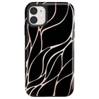 Midnight Ride | Black and Gold Metallic Waves Case