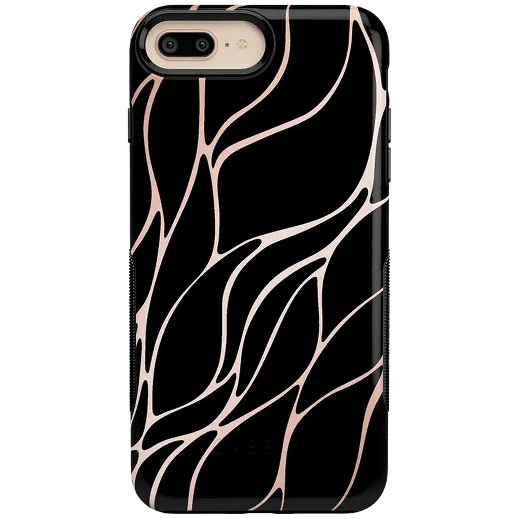 Midnight Ride | Black and Gold Metallic Waves Case