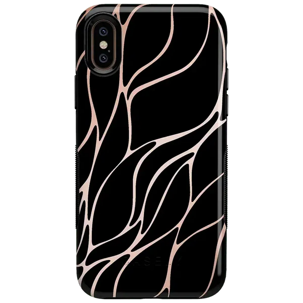 Midnight Ride | Black and Gold Metallic Waves Case