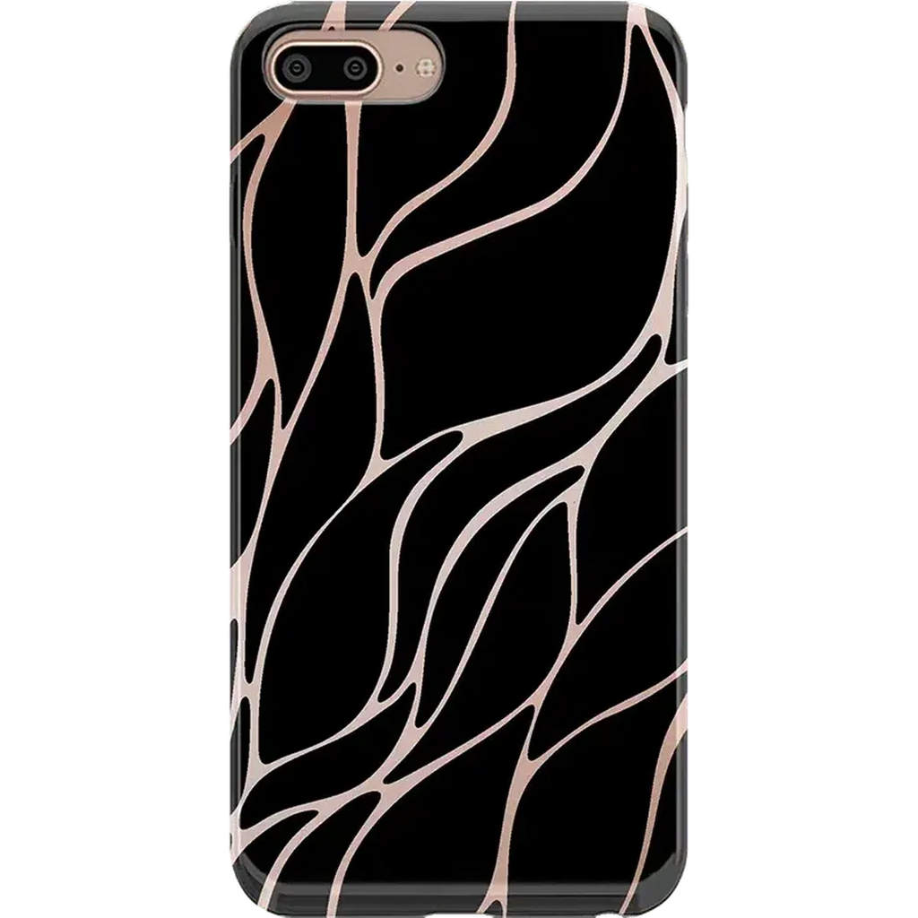 Midnight Ride | Black and Gold Metallic Waves Case