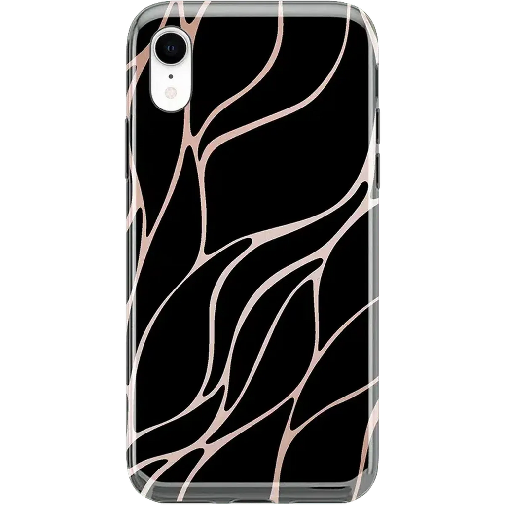 Midnight Ride | Black and Gold Metallic Waves Case