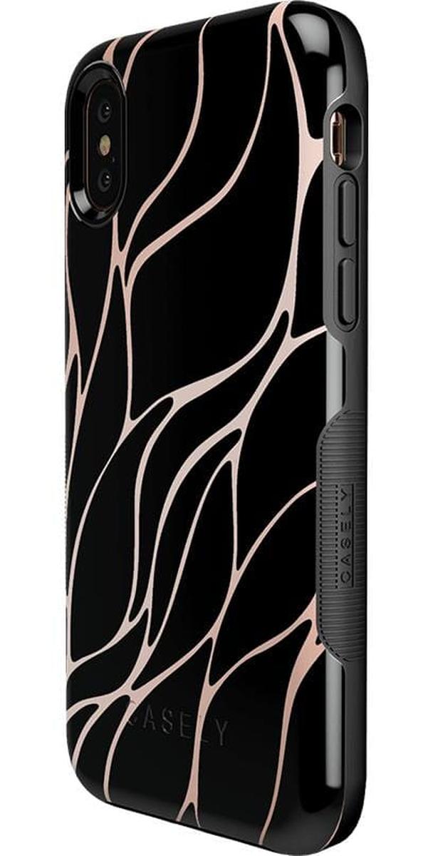 Midnight Ride | Black and Gold Metallic Waves Case