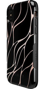 Midnight Ride | Black and Gold Metallic Waves Case