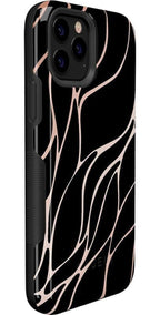 Midnight Ride | Black and Gold Metallic Waves Case