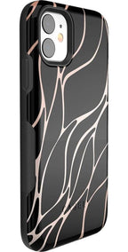 Midnight Ride | Black and Gold Metallic Waves Case