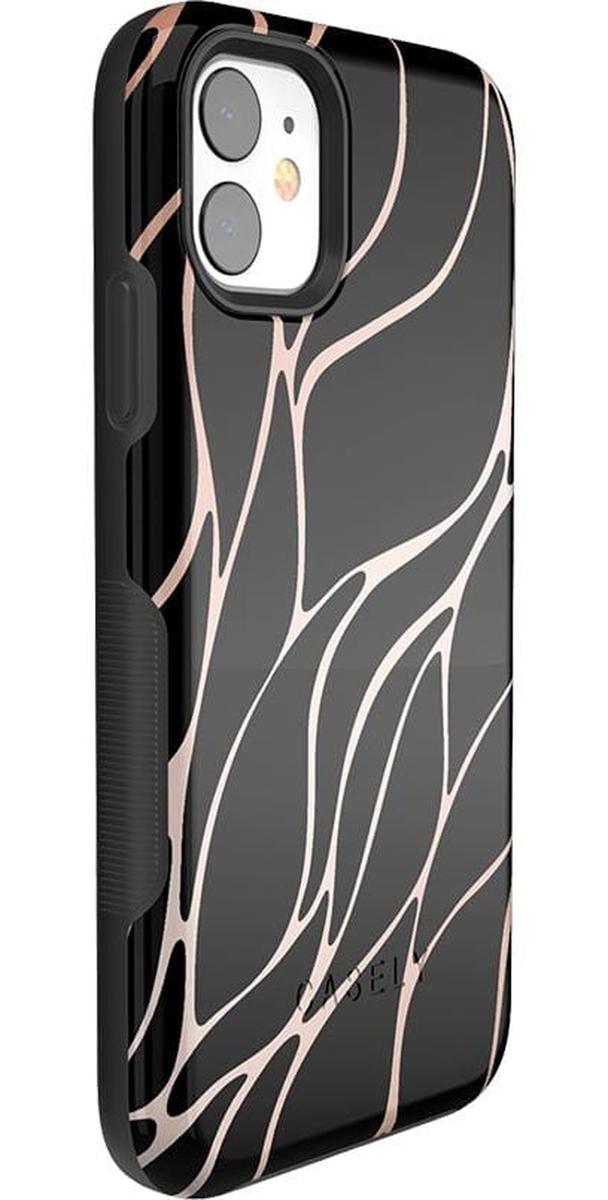 Midnight Ride | Black and Gold Metallic Waves Case