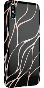 Midnight Ride | Black and Gold Metallic Waves Case
