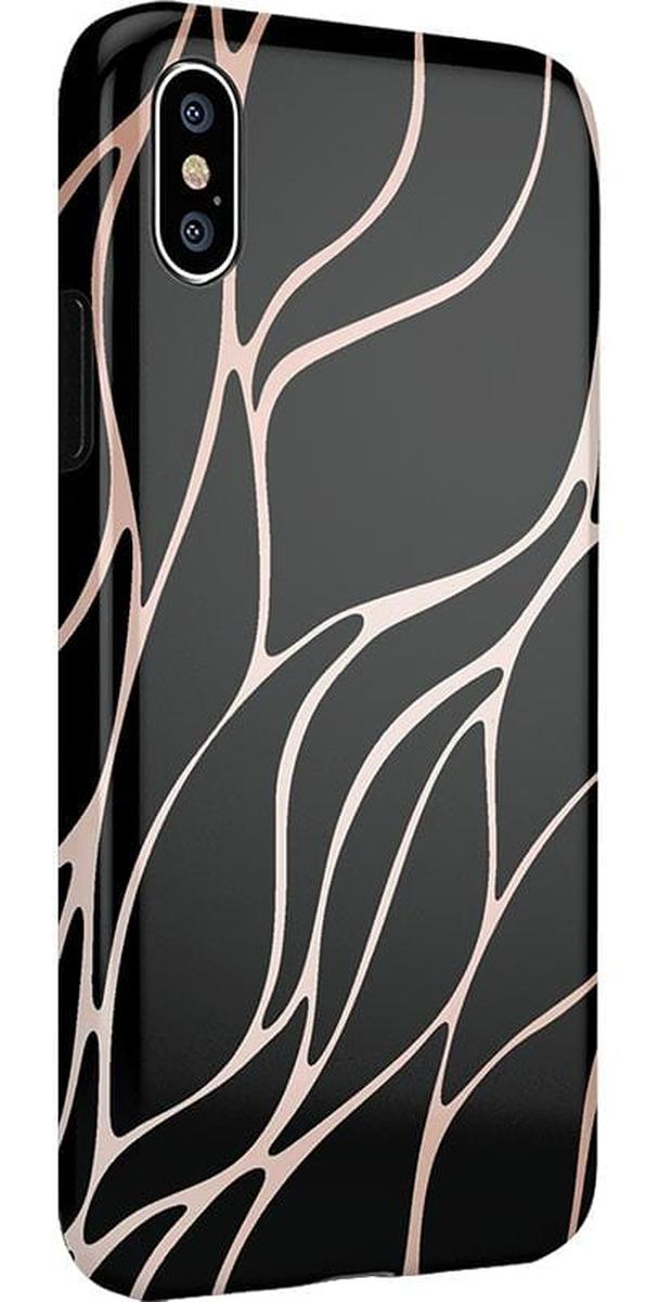 Midnight Ride | Black and Gold Metallic Waves Case