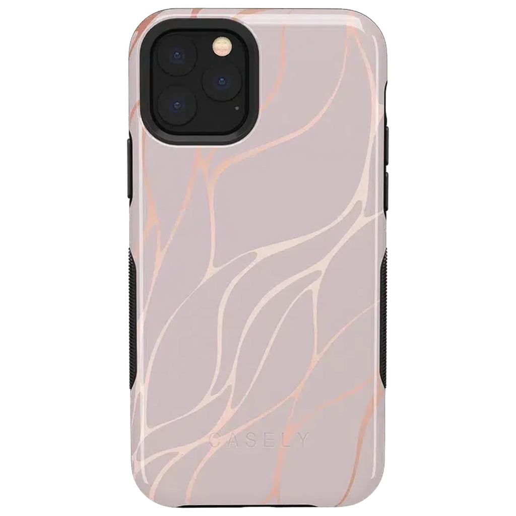 Midnight Ride | Pink and Gold Metallic Waves Case