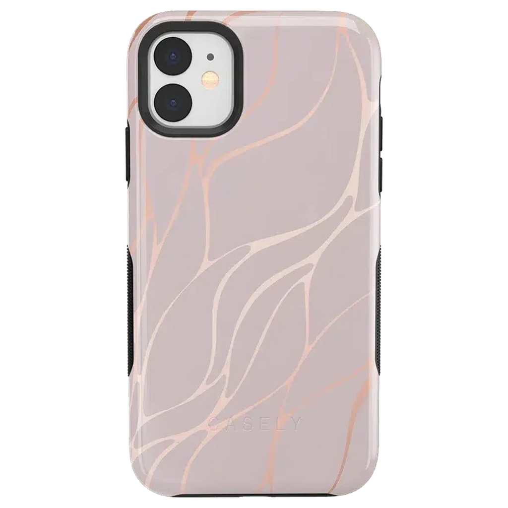 Midnight Ride | Pink and Gold Metallic Waves Case