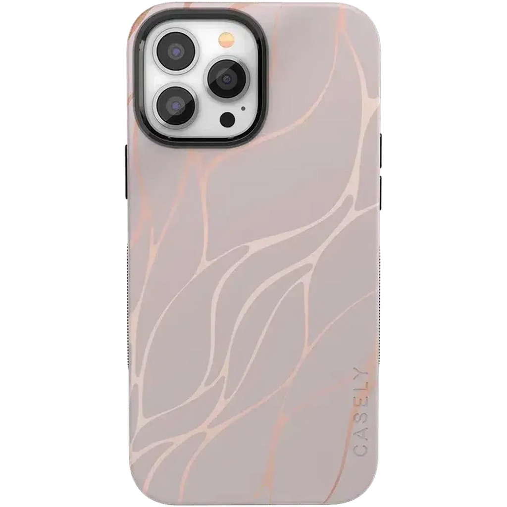 Midnight Ride | Pink and Gold Metallic Waves Case