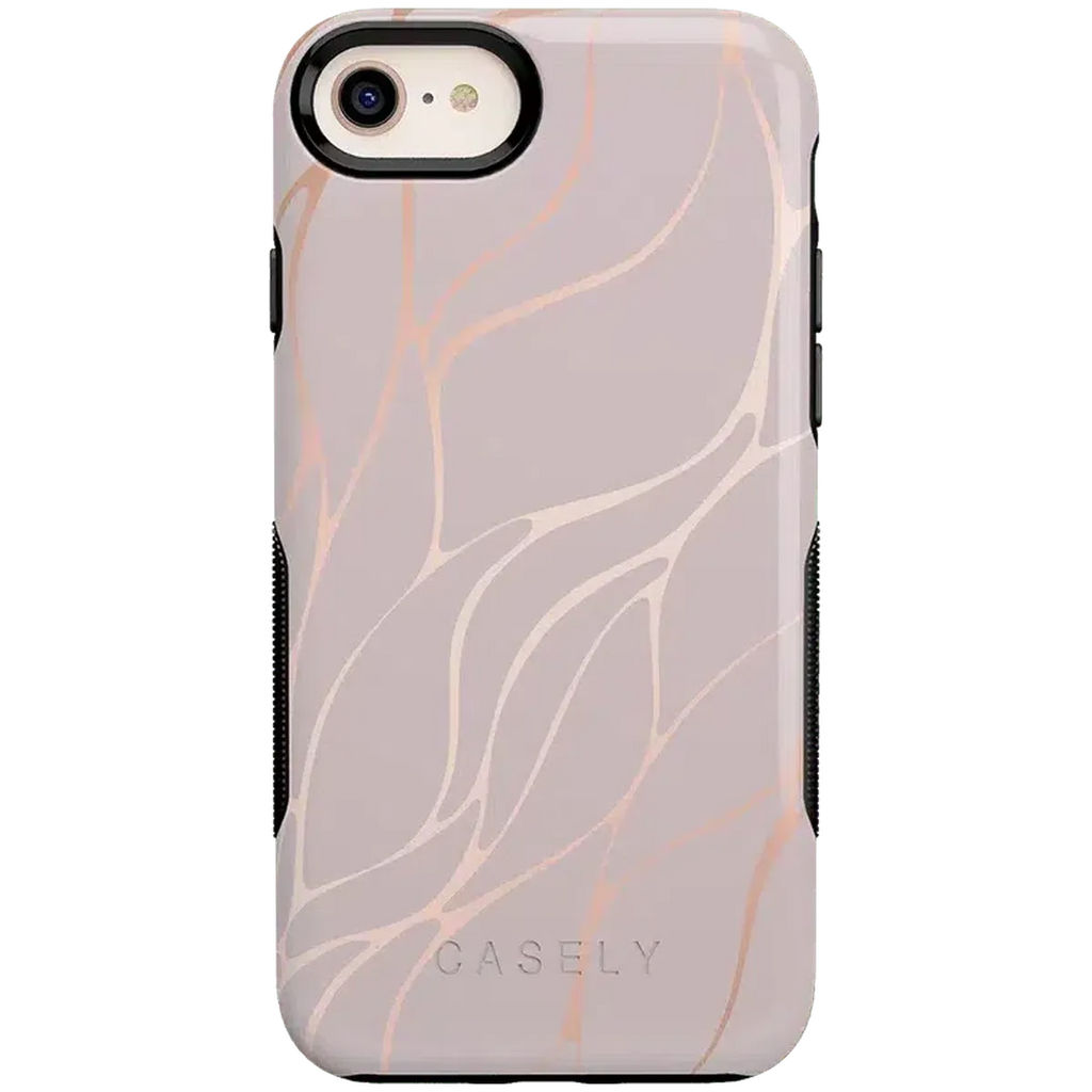 Midnight Ride | Pink and Gold Metallic Waves Case