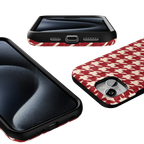 Scarlet Stitch | Red Houndstooth Case