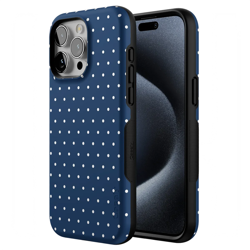 On the Dot | Navy Polka Dot Case