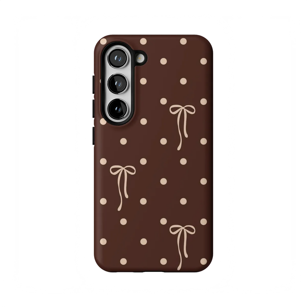 Teddy Bows | Brown Polka Dot Case