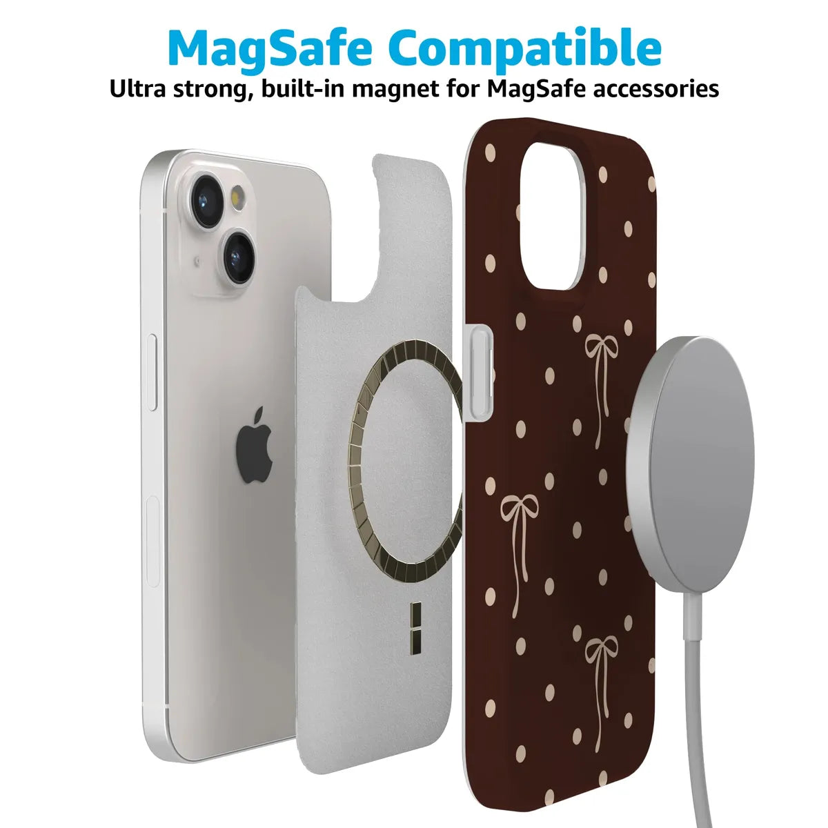 Teddy Bows | Brown Polka Dot Case