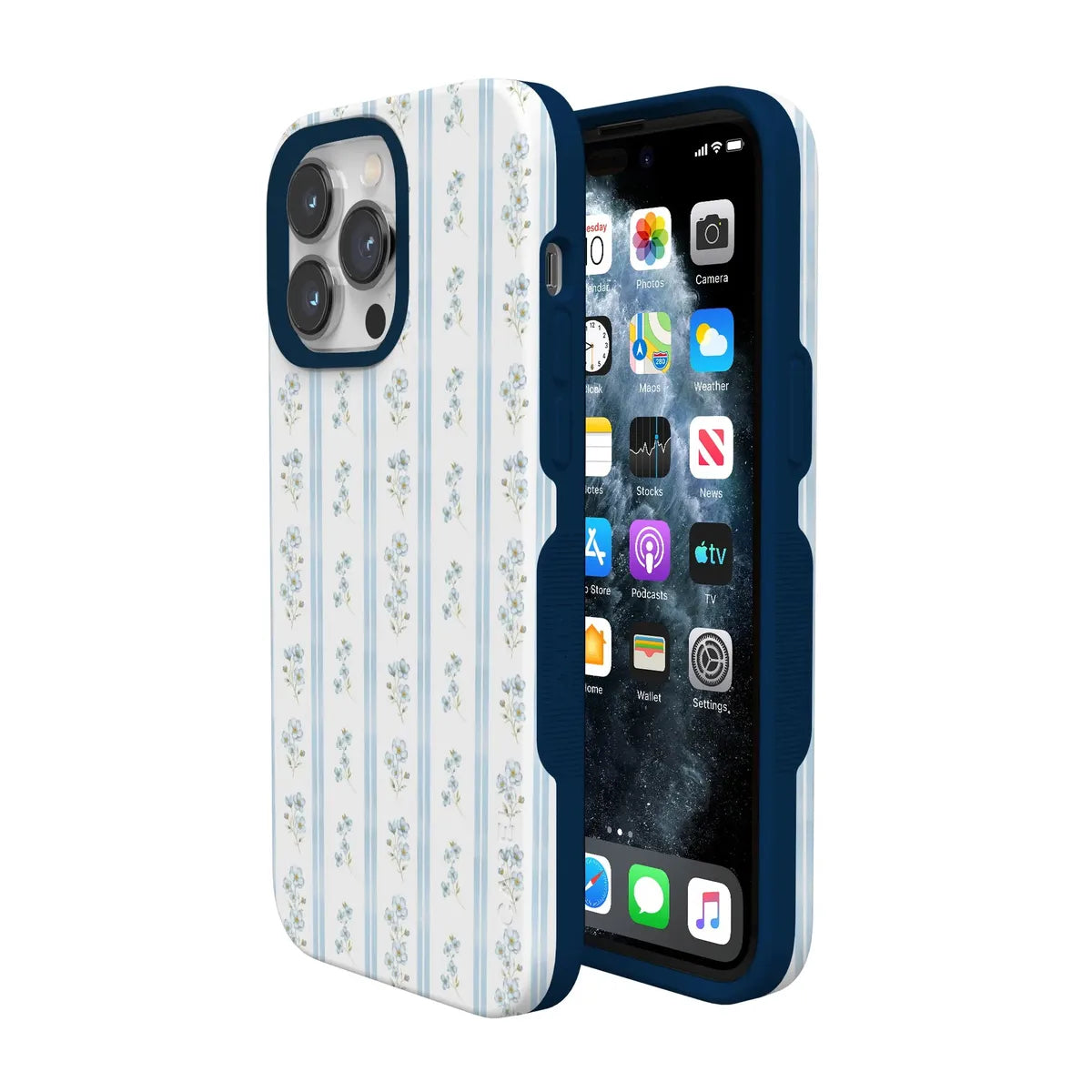 Cottage Stripe | Blue Floral Case