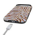 Untamed | Brown & Blue Zebra Case