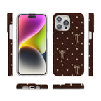 Teddy Bows | Brown Polka Dot Case