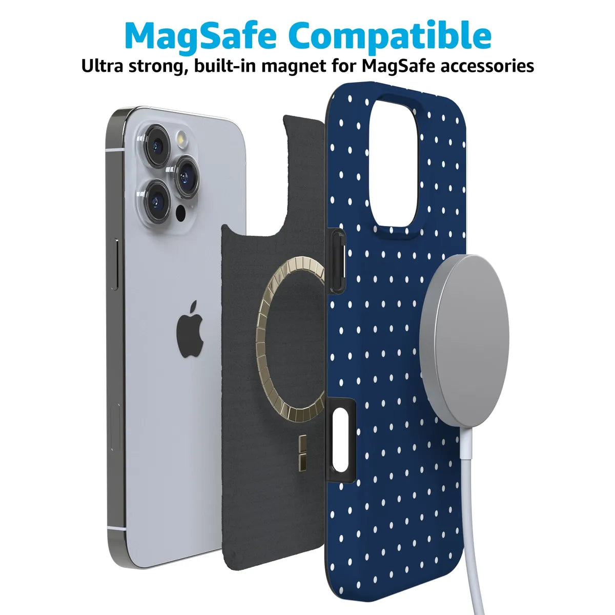 On the Dot | Navy Polka Dot Case