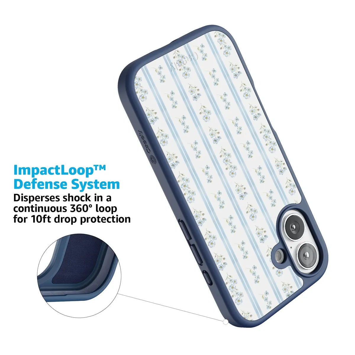 Cottage Stripe | Blue Floral Case