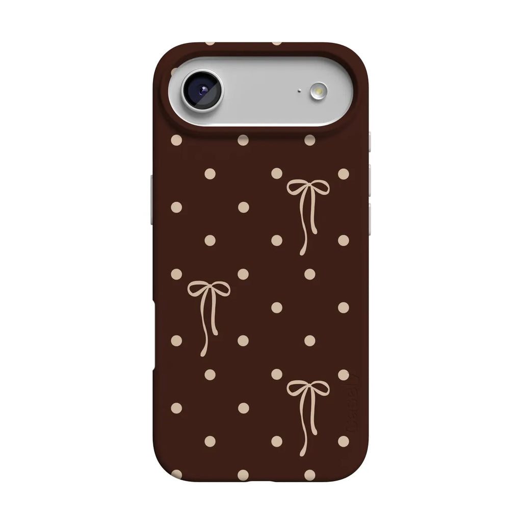 Teddy Bows | Brown Polka Dot Case