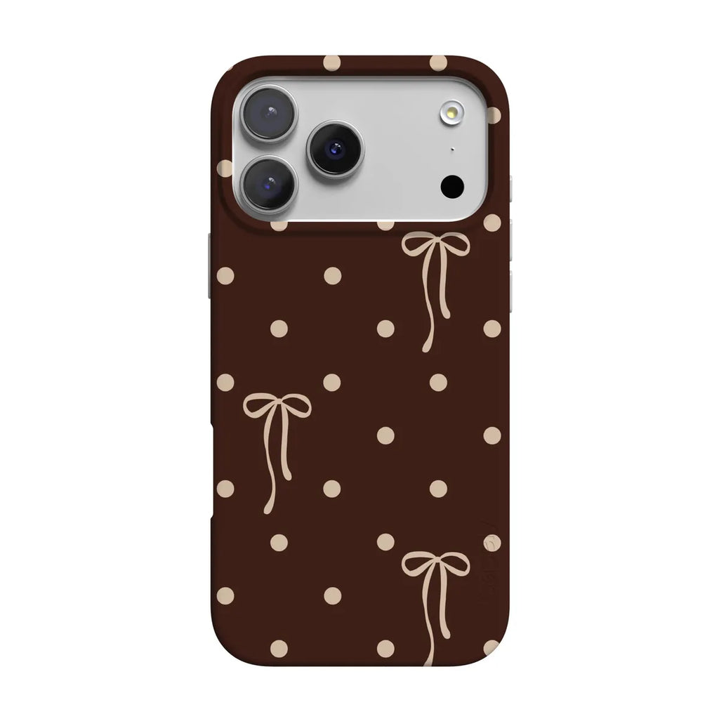 Teddy Bows | Brown Polka Dot Case