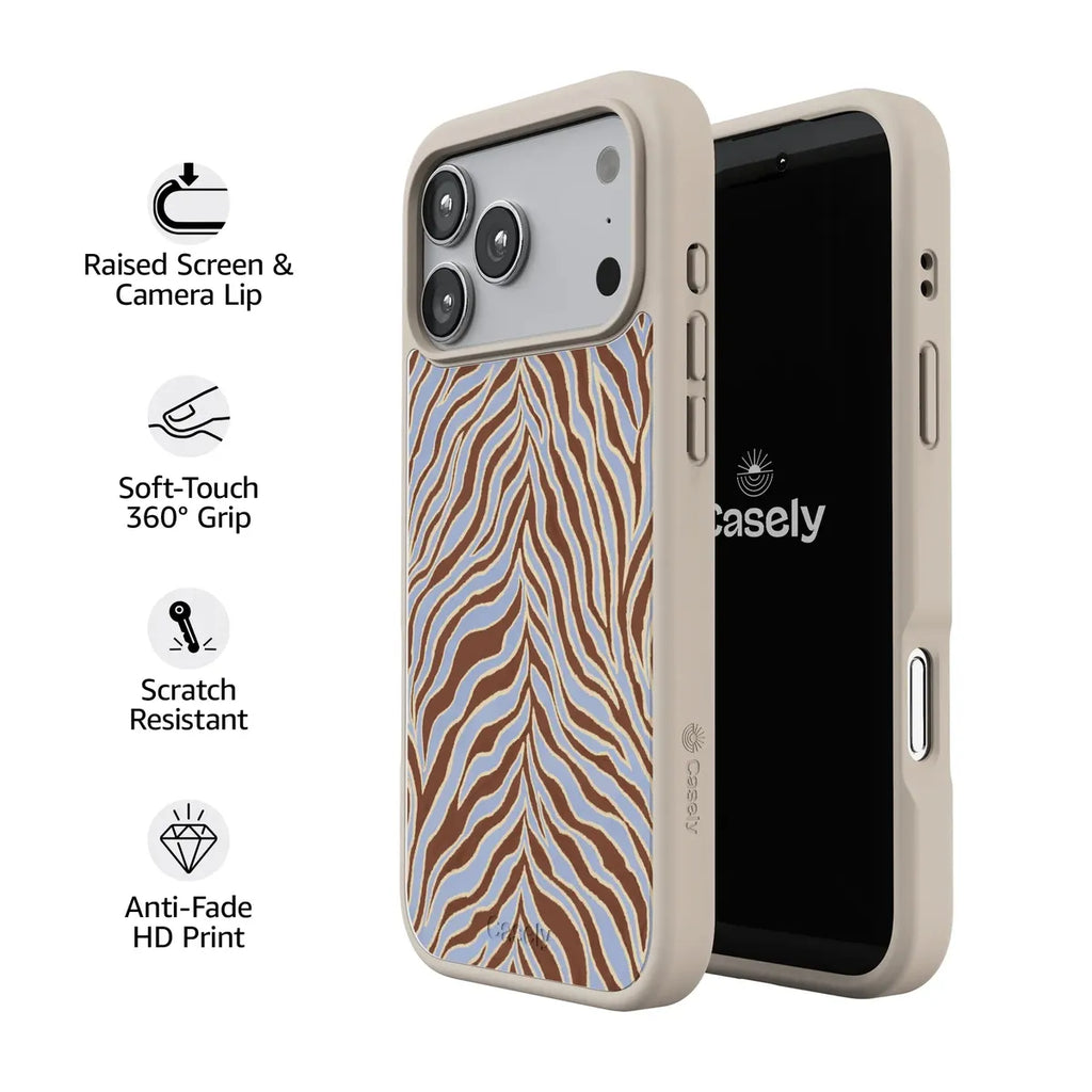 Untamed | Brown & Blue Zebra Case
