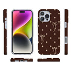 Teddy Bows | Brown Polka Dot Case
