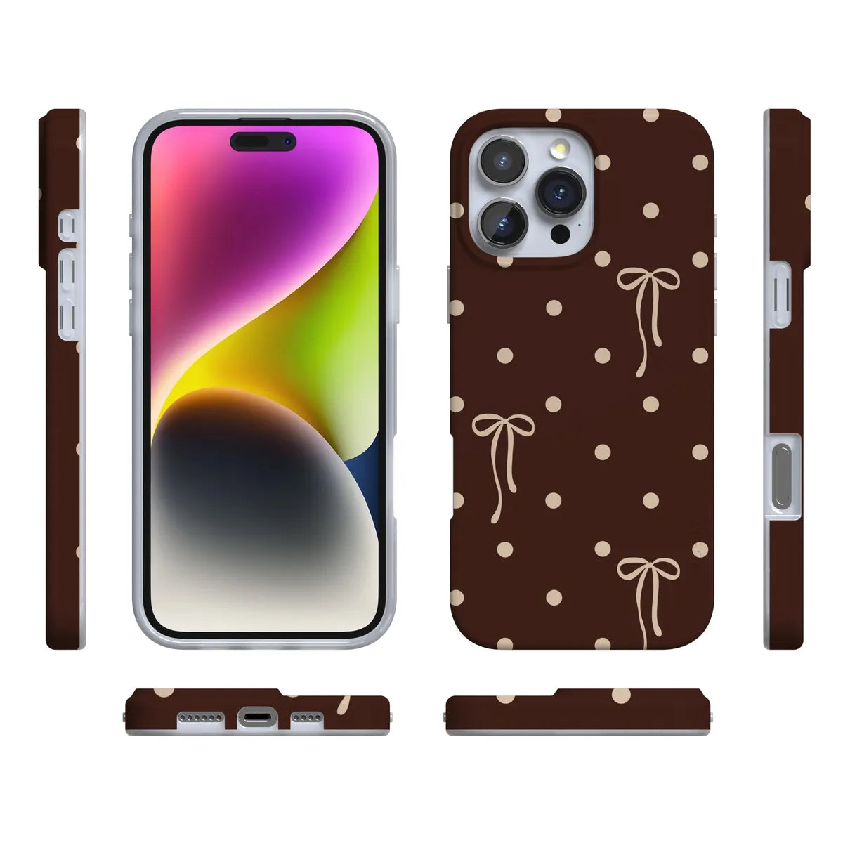 Teddy Bows | Brown Polka Dot Case